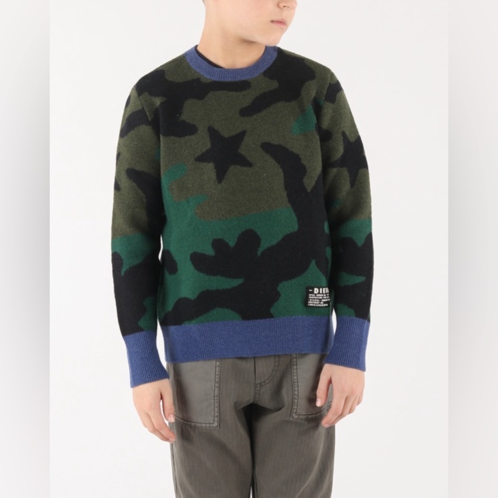 DIESEL kids Kroxi sweater boys large camo size 14